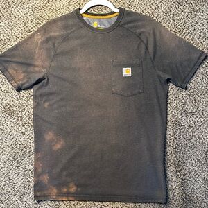 Carhartt Short-Sleeve Pocket Tee in Dark Gray with Brownish Fading